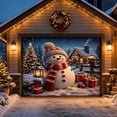 thumbnail image 1 of Polyester Christmas Garage Banner 96x84 In, HD Digital Outdoor Holiday Decor Flag, Santa Snowman Christmas Tree Yard for Home Party, 1 of 8