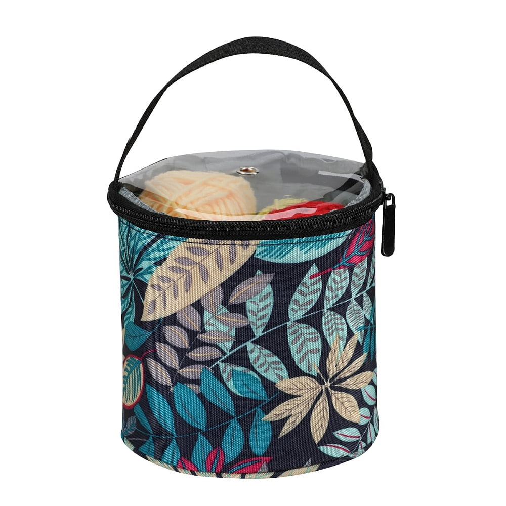 Polyester Column Yarn Storage Bags for Portable Knitting Yarn Balls Organizer Leaf 14x14cm