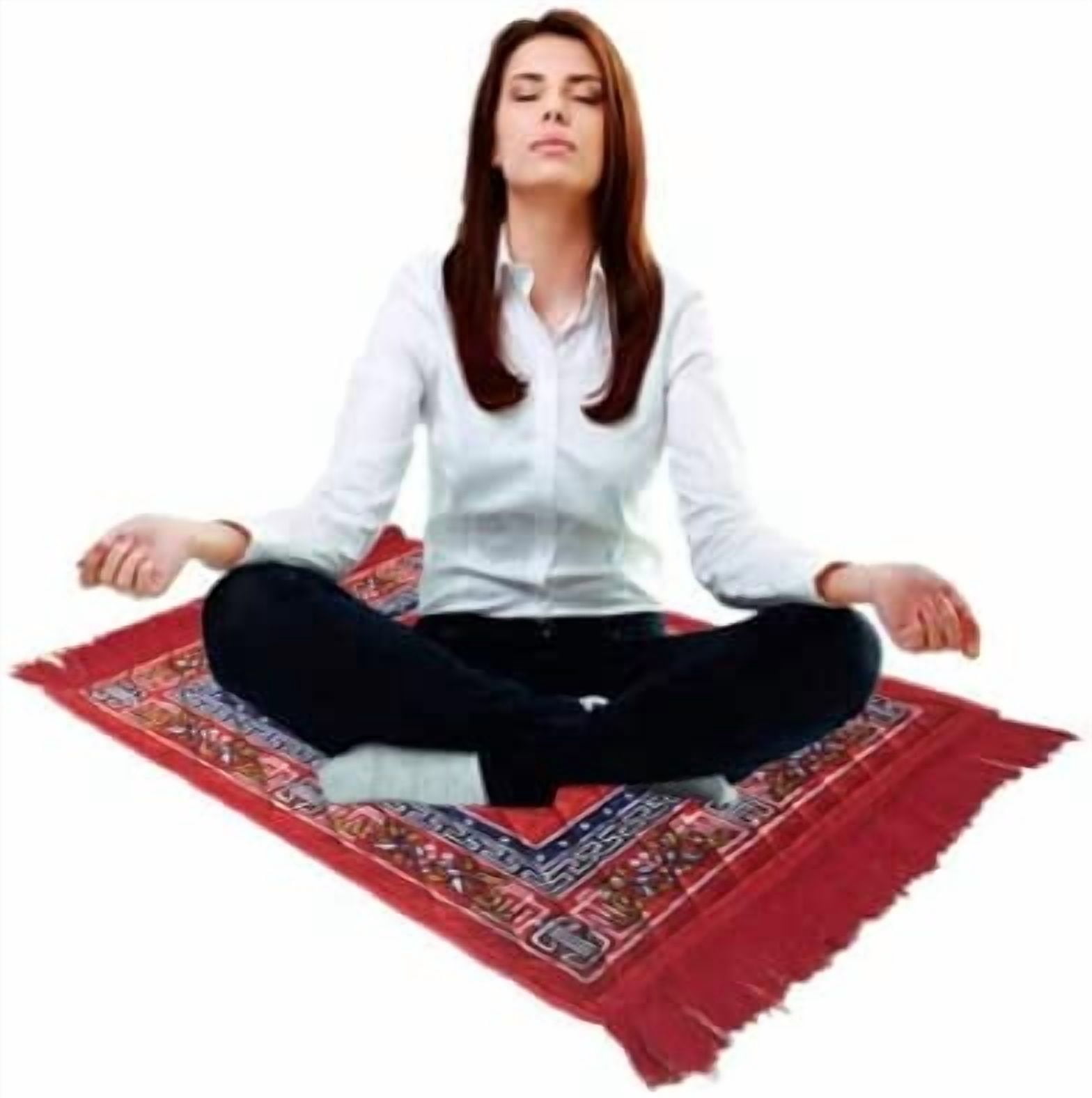 ‎Polyester Comfortable Red Multi-Purpose Meditation Mat/Rug (Approx. 60 x 60 Cm, 24 x 24 Inch), Religious Spiritual Items, Home Aasan/Yoga/Meditation, Hindu/Yoga/Meditation