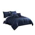 thumbnail image 1 of Polyester Comforter Set with Geometric Print, Dark Blue - Queen Size - 10 Piece, 1 of 1