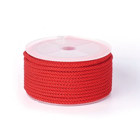 Polyester Cord Red 3mm about 12.02~13.12 yards(11~12m)/roll DIY