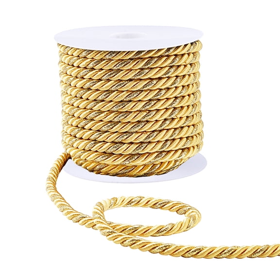 Polyester Cords Cords/Twisted Cords 3-Ply Gold 8mm about 20.01 Yards(18.3m)/Roll