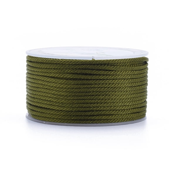 Polyester Cords for Jewelry Making Beading Crafting Olive Drab 2mm 21.87 yards(20m)/roll