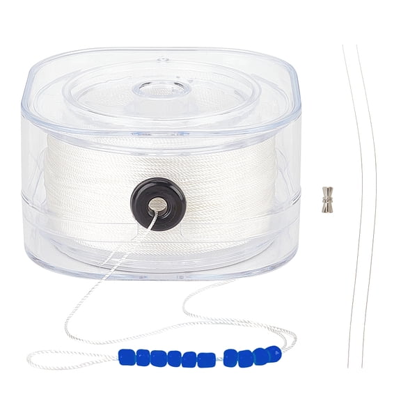 Polyester Cords with Leading Wire and Buckle White 0.6mm 87.49 Yards(80m)/Roll
