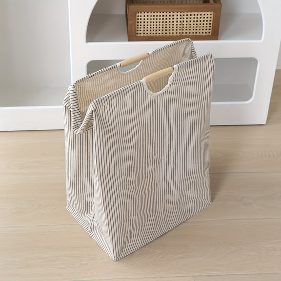 Polyester Cotton Canvas Storage Box Large Capacity Foldable Clothing Organizer Basket for Closet and Home Use