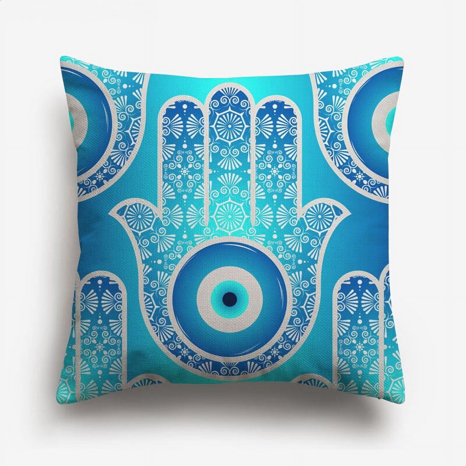 Polyester Cotton Linen Pillow Case Turkish Evil Eye Dreamcatcher