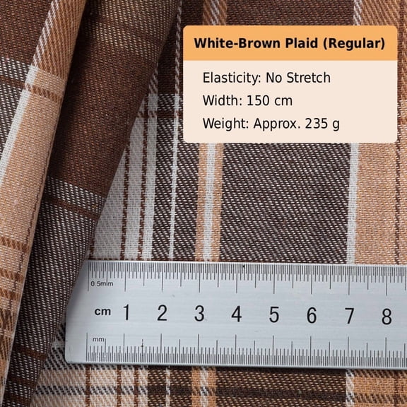 Polyester Cotton Yarn-Dyed Plaid Shirting Fabric by The Yard, Brushed Medium Weight Check Fabric for Shirts, Apparel Sewing and DIY Crafts