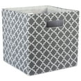 thumbnail image 1 of DII 11" Square Modern Polyester Cube Lattice Storage Bin in Gray, 1 of 4