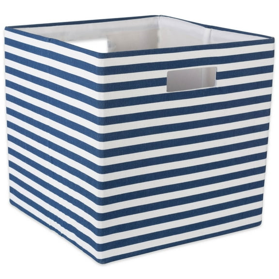 Polyester Cube Pinstripe Nautical Blue Square 13x13x13