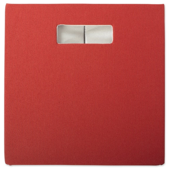 DII 12.9" Square Modern Polyester Cube Solid Storage Bin in Rust Orange