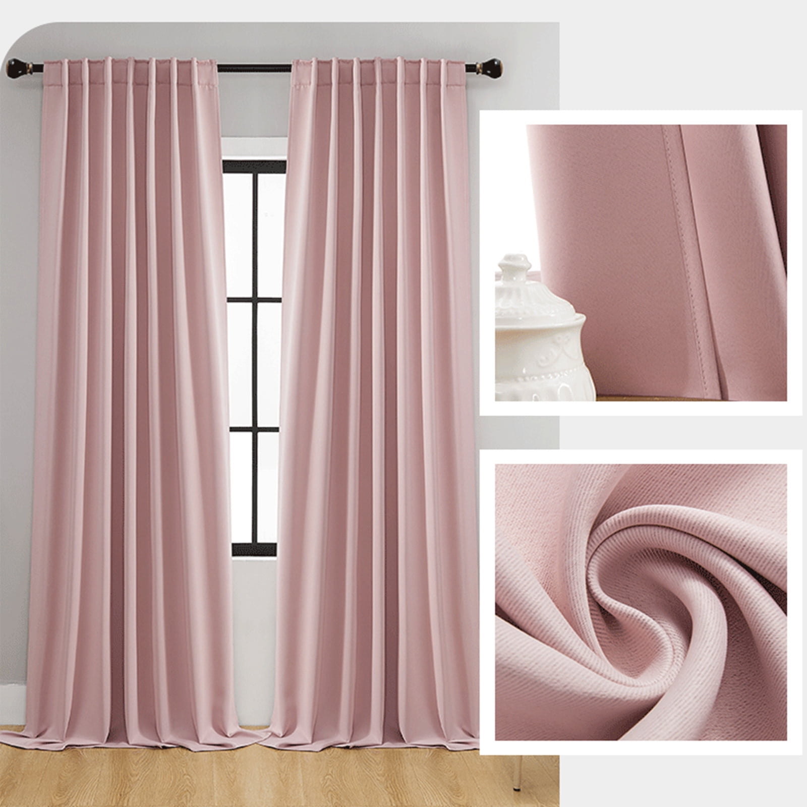 Polyester Curtains for Window, Curtain Panel Pair 39 Inch X 51 Inch ...