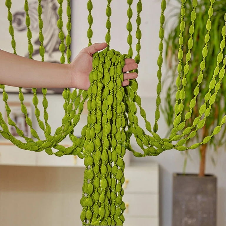 Polyester Door Beaded Curtains Lantern Tassel Cord Curtains Hotel