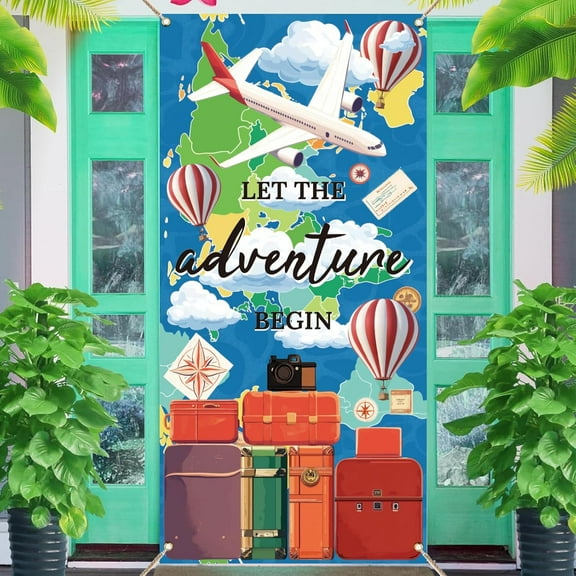 Polyester Door Cover Indoor Outdoor Home Decor Rectangle Airplane 1850x900mm