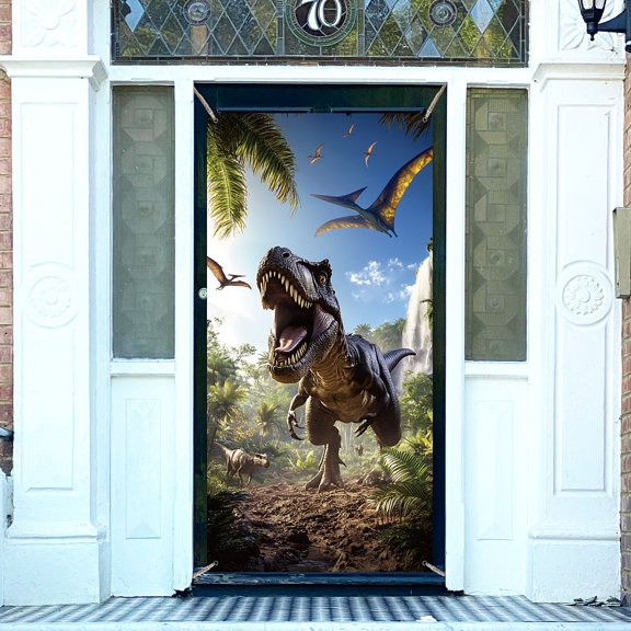 Polyester Door Cover Indoor Outdoor Home Decor Rectangle Dinosaur 1850x900mm for making