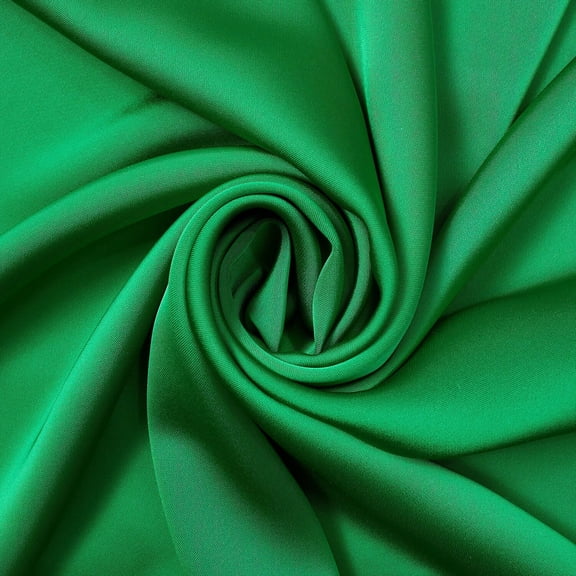 Polyester Double Face Satin 61 Inch Shiny Smooth Soft 165 GSM Fabric By The Yard For Sewing Apparel, Accessories, And Décor (Kelly Green, 5 Yards)