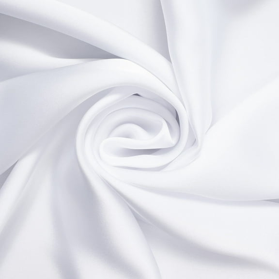 Polyester Double Face Satin 61 Inch Shiny Smooth Soft 165 GSM Fabric By The Yard For Sewing Apparel, Accessories, And Décor (White, 1 Yard)