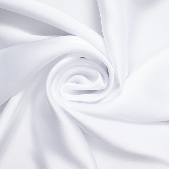 Polyester Double Face Satin 61 Inch Shiny Smooth Soft 165 GSM Fabric By The Yard For Sewing Apparel, Accessories, And Décor (White, 5 Yards)