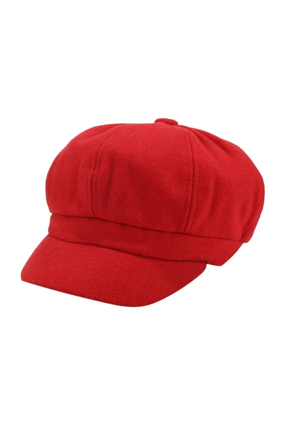 Polyester Duck Tongue Cap, Visors, FNGZ Vintage Women's Winter Solid Hat Beret Cap Korean Painter Newsboy Beret