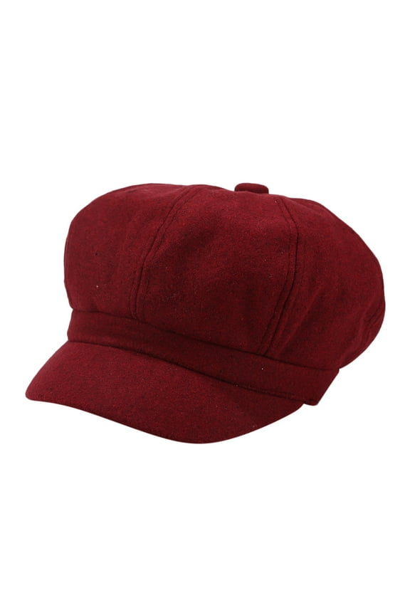 Polyester Duck Tongue Cap, Visors, FNGZ Vintage Women's Winter Solid Hat Beret Cap Korean Painter Newsboy Beret