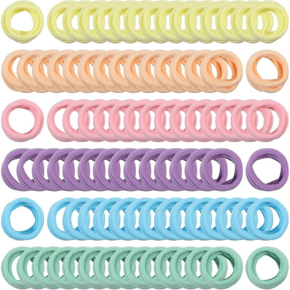 Polyester Elastic Hair Ties for Women Girls Mixed Color 7mm Inner Diameter: 36mm