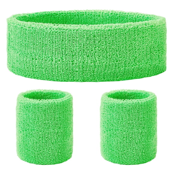 Polyester Elbow Sleeves and Headband Elbow Brace Protection Covers Lime Green 169x50x15mm
