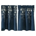 thumbnail image 1 of Polyester Embroidered Short Curtains with Bow Tie Checkered Border for Kitchen Bathroom Small Window Light Filtering Tier Cafe Curtains, 1 of 9
