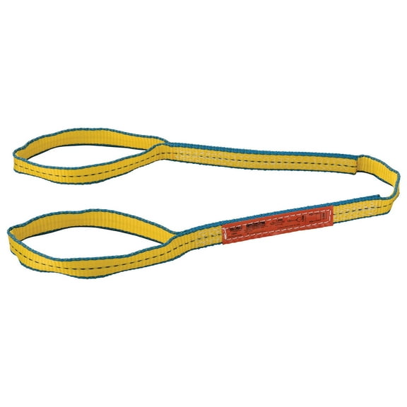 Polyester Eye & Eye Web Sling w/Durable Edge, 4'L x 1"W
