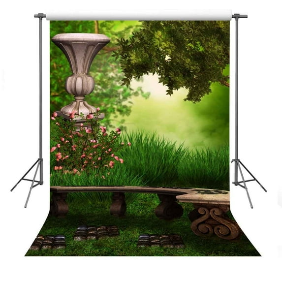 Polyester Fabric 5x7ft Green Fairy Tale World Photography Backdrop Studio Photo Props Room Mural