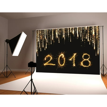 Polyester Fabric 7x5ft New Year Backdrop Sparkle Photo Booth Backdrop Photography Props