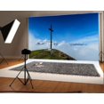 thumbnail image 1 of Polyester Fabric 7x5ft Photography Cross Backdrop Mountain Clouds Blue Sky Landscape Video Studio Props Children Baby Kids Portraits, 1 of 3