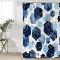thumbnail image 1 of Polyester Fabric Blue Geometric Shower Curtain, Yellow Modern Abstract Art Aesthetics, Waterproof Bathtub Curtain Bathroom Decor Set with Hooks 48 x 72 Inches,, 1 of 6
