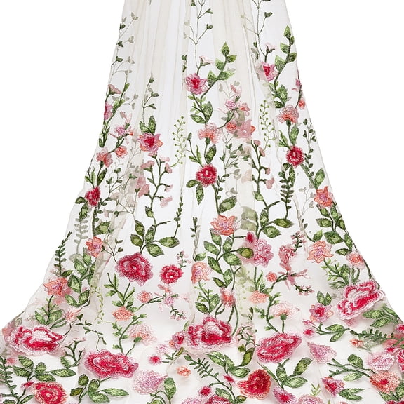 Polyester Fabric Clothing Accessories Rose Pattern Colorful 1620x950x1.5mm