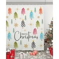 thumbnail image 1 of Polyester Fabric Colorful Christmas Tree Shower Curtain, Xmas Tree Snowflake Merry Christmas, Waterproof Bathtub Curtain Bathroom Decor Set with Hooks 72 x 84 Inches,, 1 of 6