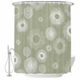 thumbnail image 1 of Polyester Fabric Geometric Shower Curtain, Abstract Sage Green White Boho Circle Dot Waterproof Bathtub Curtain Bathroom Decor Set with Hooks 36 x 78 Inches, 1 of 6