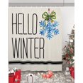thumbnail image 1 of Polyester Fabric Hello Winter Shower Curtain, Xmas Blue Winter Snowflake Black Striped, Waterproof Bathtub Curtain Bathroom Decor Set with Hooks 66 x 72 Inches,, 1 of 6