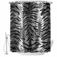 thumbnail image 1 of Polyester Fabric Leopard Stripes Shower Curtain, Vintage Black White Animals Texture Waterproof Bathtub Curtain Bathroom Decor Set with Hooks 60 x 72 Inches, 1 of 6