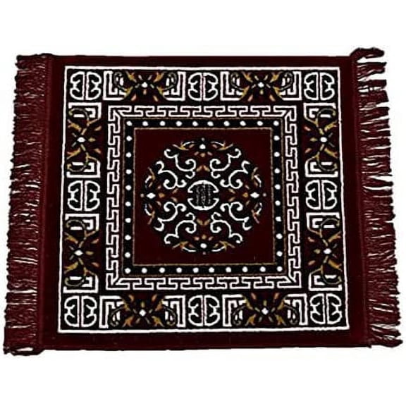 Polyester Fabric Maroon Meditation Prayer Mat (Approx. 24 x 24 Inch) Multi-Purpose Meditation Mat/Rug, Religious Spiritual Items, Home Aasan/Yoga/Meditation