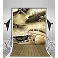 thumbnail image 1 of Polyester Fabric Photography Backdrop 5x7ft Retro Warplanes Painting Strips Floor Children Baby Kids Portrait Photos Props Shooting Video Studio, 1 of 3