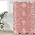 thumbnail image 1 of Polyester Fabric Pink Snowflake Christmas Shower Curtain, Xmas Pine Cones Botanical, Waterproof Bathtub Curtain Bathroom Decor Set with Hooks 36 x 72 Inches,, 1 of 6