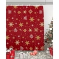 thumbnail image 1 of Polyester Fabric Red Christmas Snowflake Shower Curtain, Yellow White Xmas Winter Snowflake, Waterproof Bathtub Curtain Bathroom Decor Set with Hooks 66 x 72 Inches,, 1 of 6