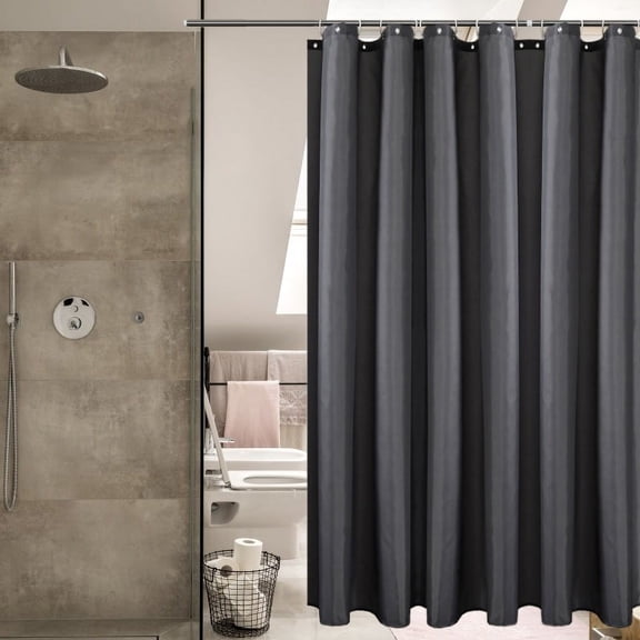 Polyester Fabric Shower Curtain Liner Solid, Hotel Quality, Machine Washable Waterproof Shower Curtain Liner With Hooks