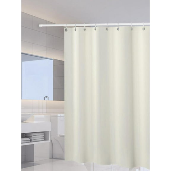 Polyester Fabric Shower Curtain Liner Solid, Hotel Quality, Machine Washable Waterproof Shower Curtain Liner With Hooks