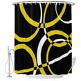 thumbnail image 1 of Polyester Fabric Yellow Geometric Shower Curtain, Modern Abstract Simple Lines Black Waterproof Bathtub Curtain Bathroom Decor Set with Hooks 72 x 72 Inches, 1 of 6