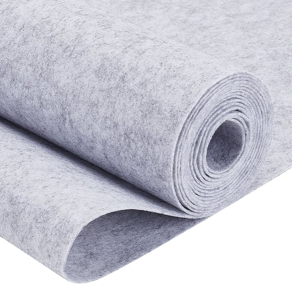 Polyester Felt Fabric Rectangle Light Grey 40x0.1cm 3m/roll