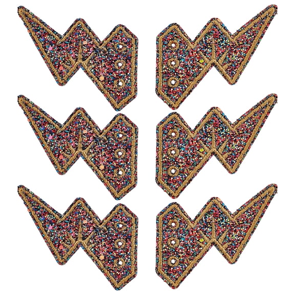 Polyester & Felt & Sequin Embroider Thread Iron on/Sew On Patches Cloth Appliques Bat Wings Colorful 82x60x2mm Hole: 3mm