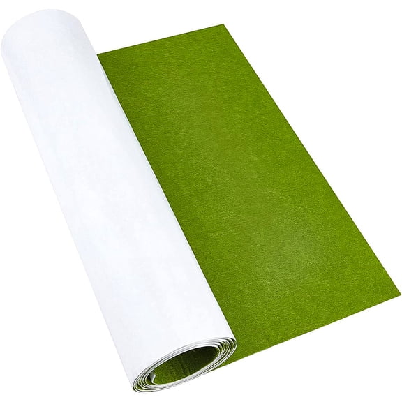 Polyester Felt Sticker Self Adhesive Fabric Rectangle Light Green 40x0.1cm 2m/roll
