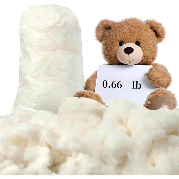 Polyester Fiber Fill, Stuffing Pillow Filling Fiber, 0.66 lb/300 g Stuffing Cushion Filling, High Resilience Fill Fiber, White Stuffing Fiber for Stuffed Animals/DIY Crafts/Couch/Dolls