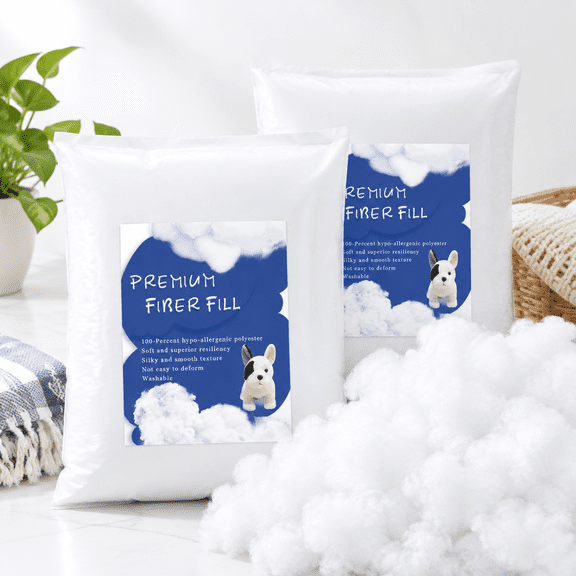 Polyester Fiber Fill for Crafts, Plush Toys, Pillows, and Home Textiles (5.3 Pounds)