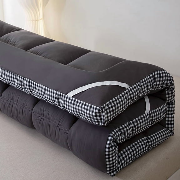 Polyester Fiber Mattress Topper, Quilted Fitted Mattress Pad Cover, Breathable Folding Sleeping Pad Machine Washable Mattress Protector