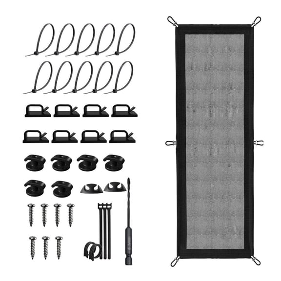 Polyester Fiber Networks Pocket Sturdy Storage Mesh for Desk Cable Organization